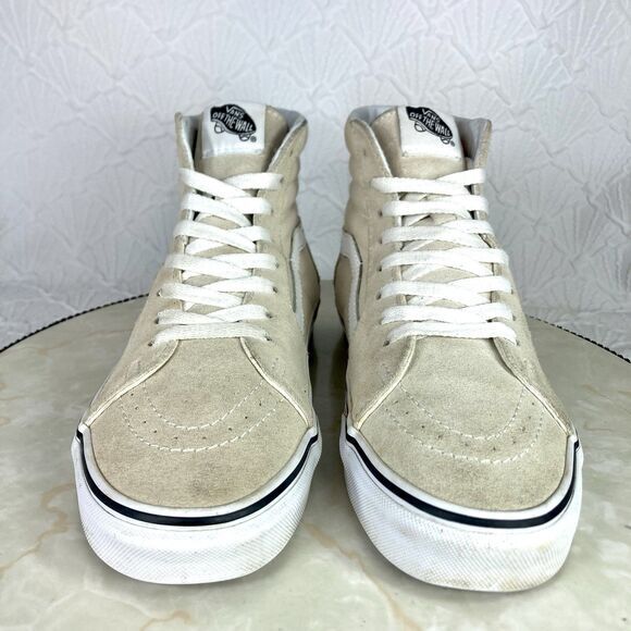 Vans Off The Wall Skateboard Athletic Sneakers 7.5 Cream Suede Hi Top Skate Shoe - Picture 3 of 11